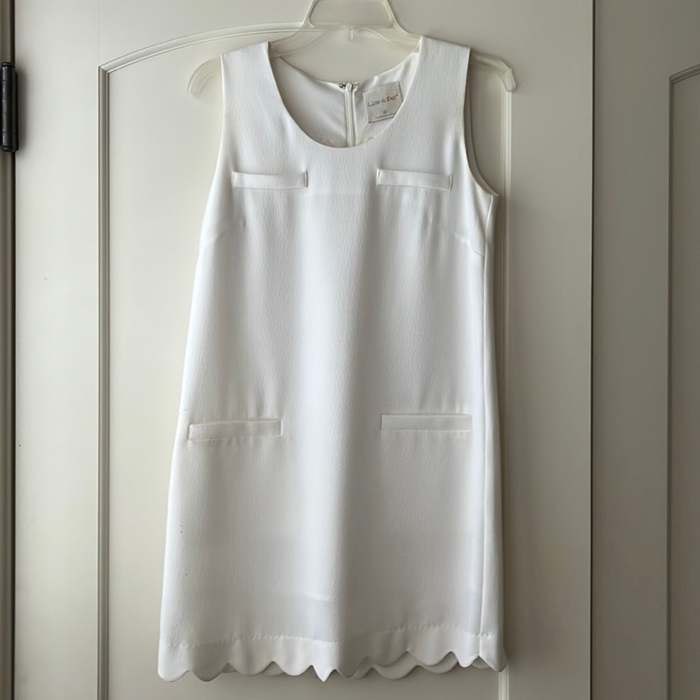 Line & Dot white scallop dress